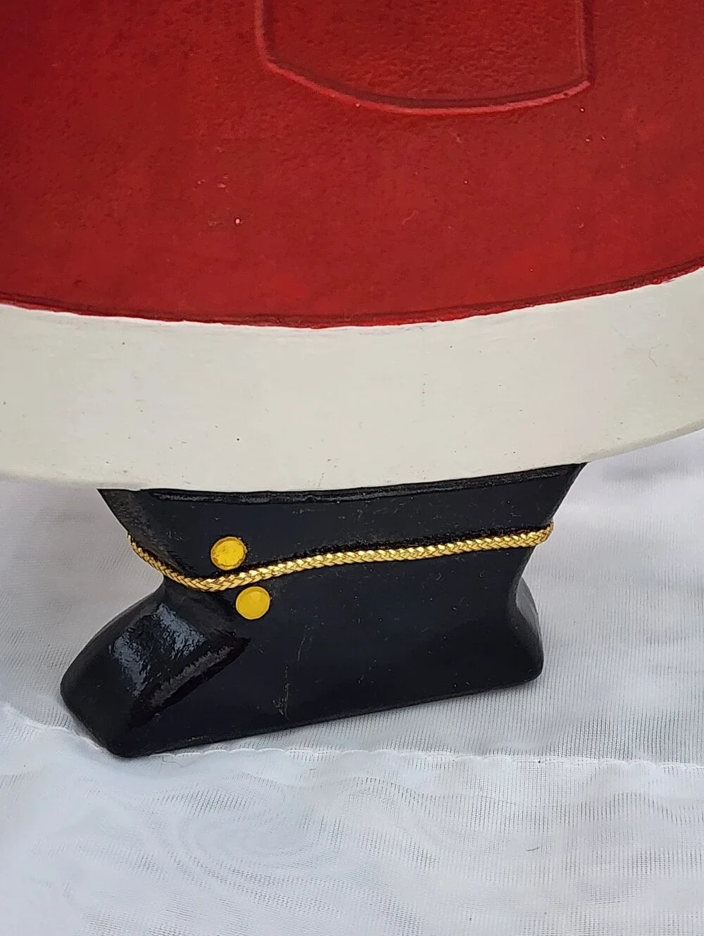 VINTAGE HAND PAINTED CERAMIC CHRISTMAS DECORATION SANTA TREE FOLK ART BEJEWELED
